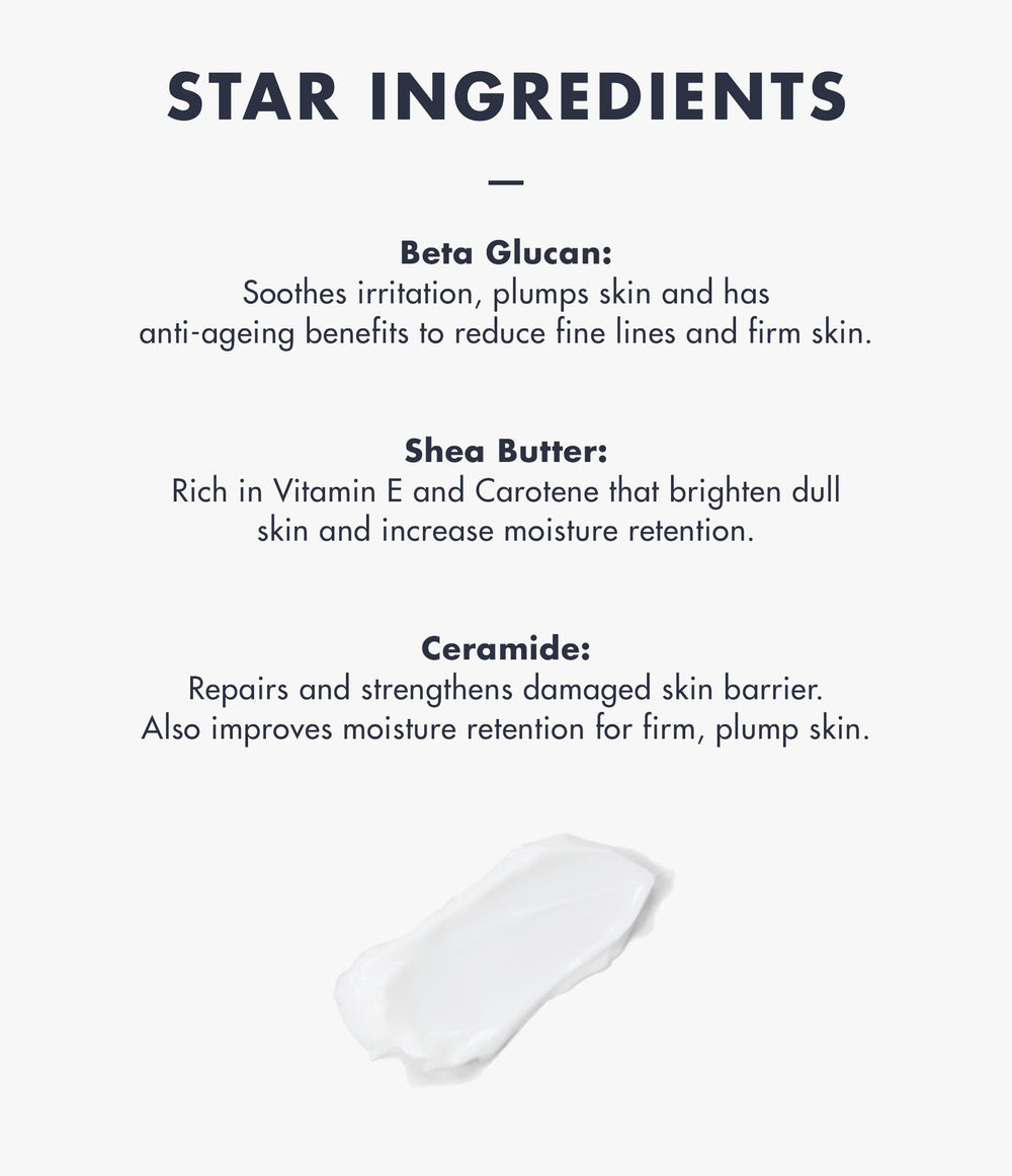 DearKlairs Rich Moist skin-barrier focus illustrates how the product supports calm, balanced skin