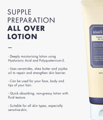 Person applying lotion to arm, demonstrating daily face and body use