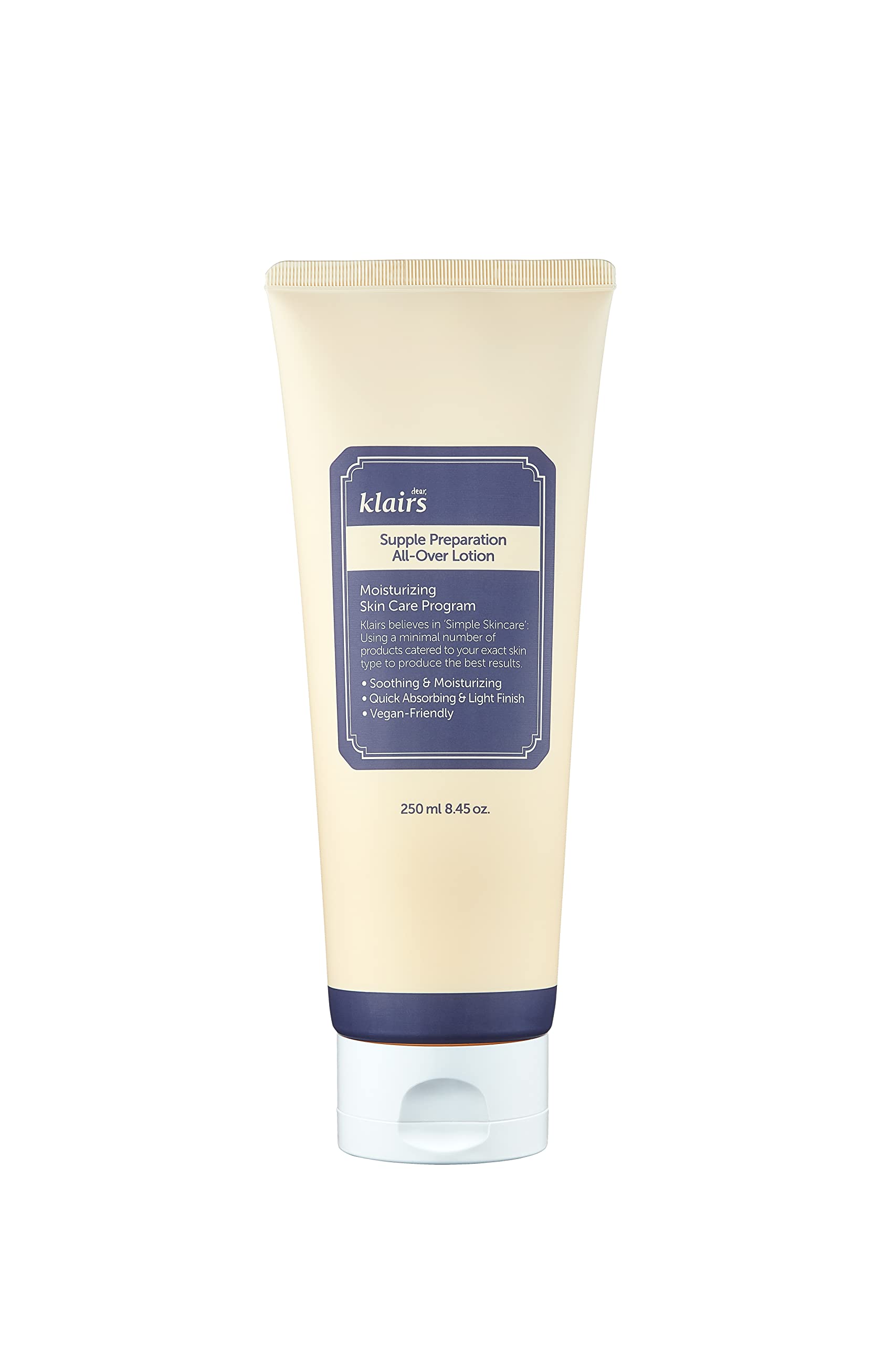 DearKlairs Supple Preparation All-over Lotion bottle for lightweight facial and body hydration