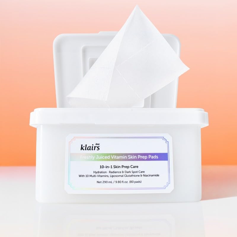 DearKlairs liposomal glutathione toner pad tear-ready four-piece split design