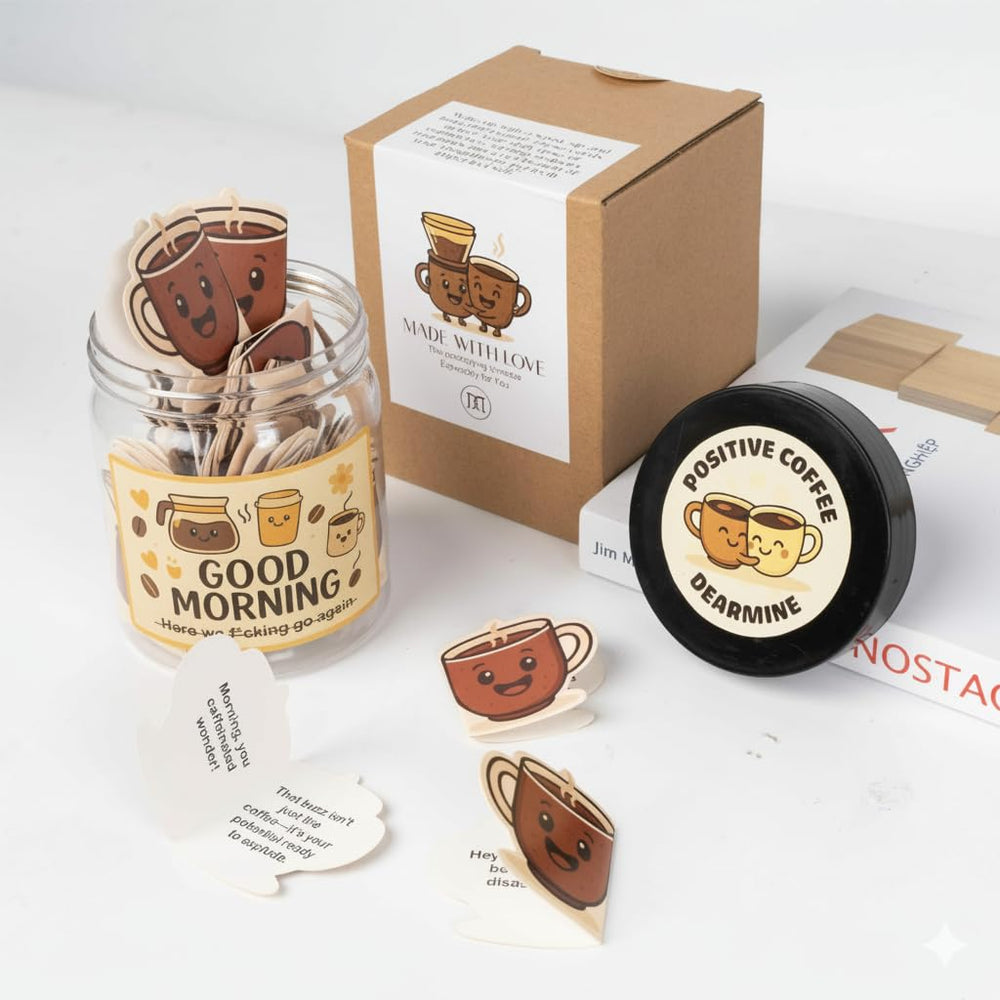 DEARMINE best friend gift idea with inspirational notes and coffee charm.