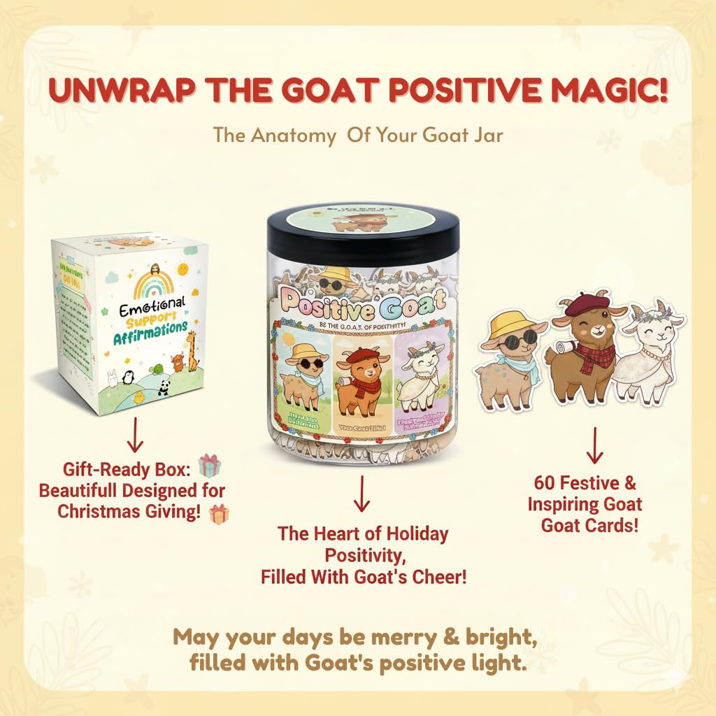 DEARMINE goat jar close-up showing thick printed cards and durable container