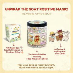 DEARMINE goat jar close-up showing thick printed cards and durable container