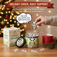 Dearmine Positive Panda Jar cards show thick, fade-resistant affirmations for mindful moments