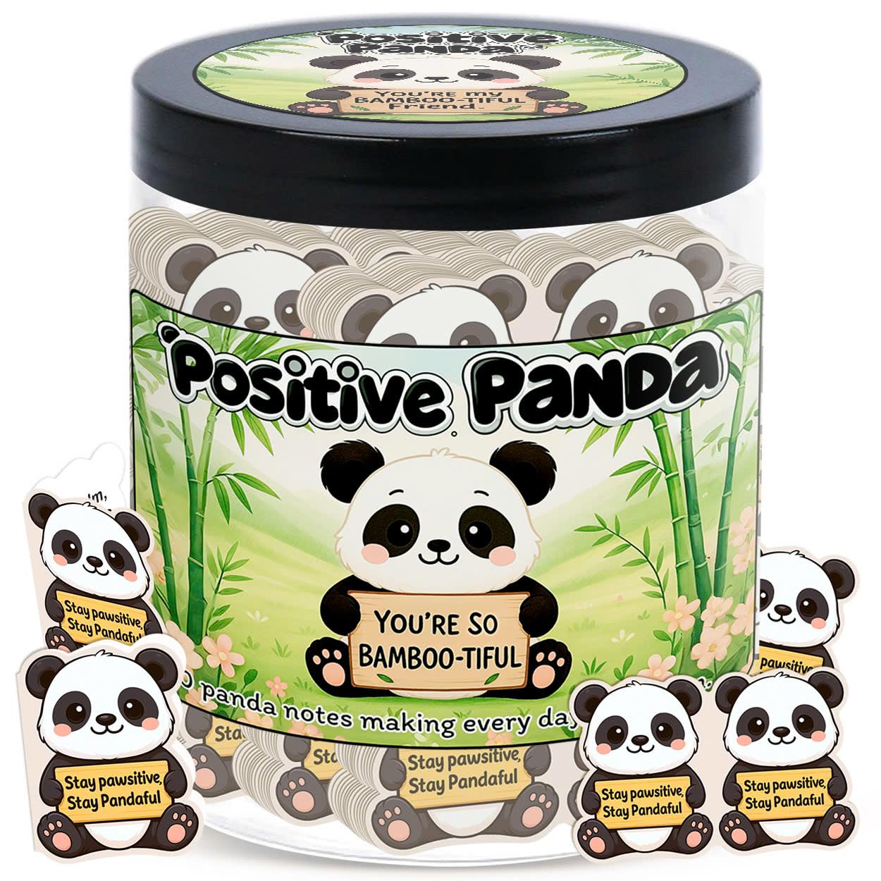 Dearmine Positive Panda Jar cover featuring panda art for daily motivation