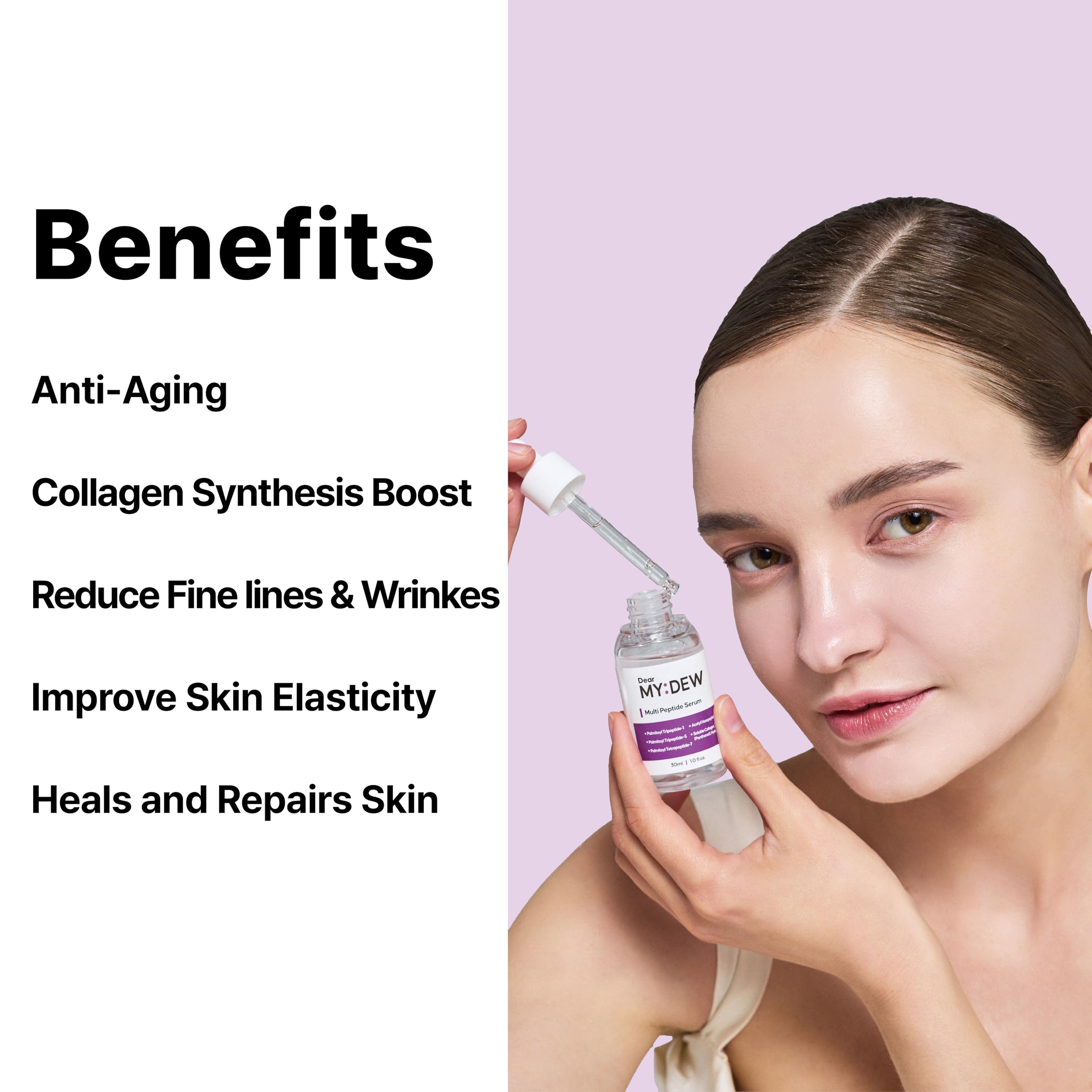 DearMYDEW serum texture close-up with non-greasy finish