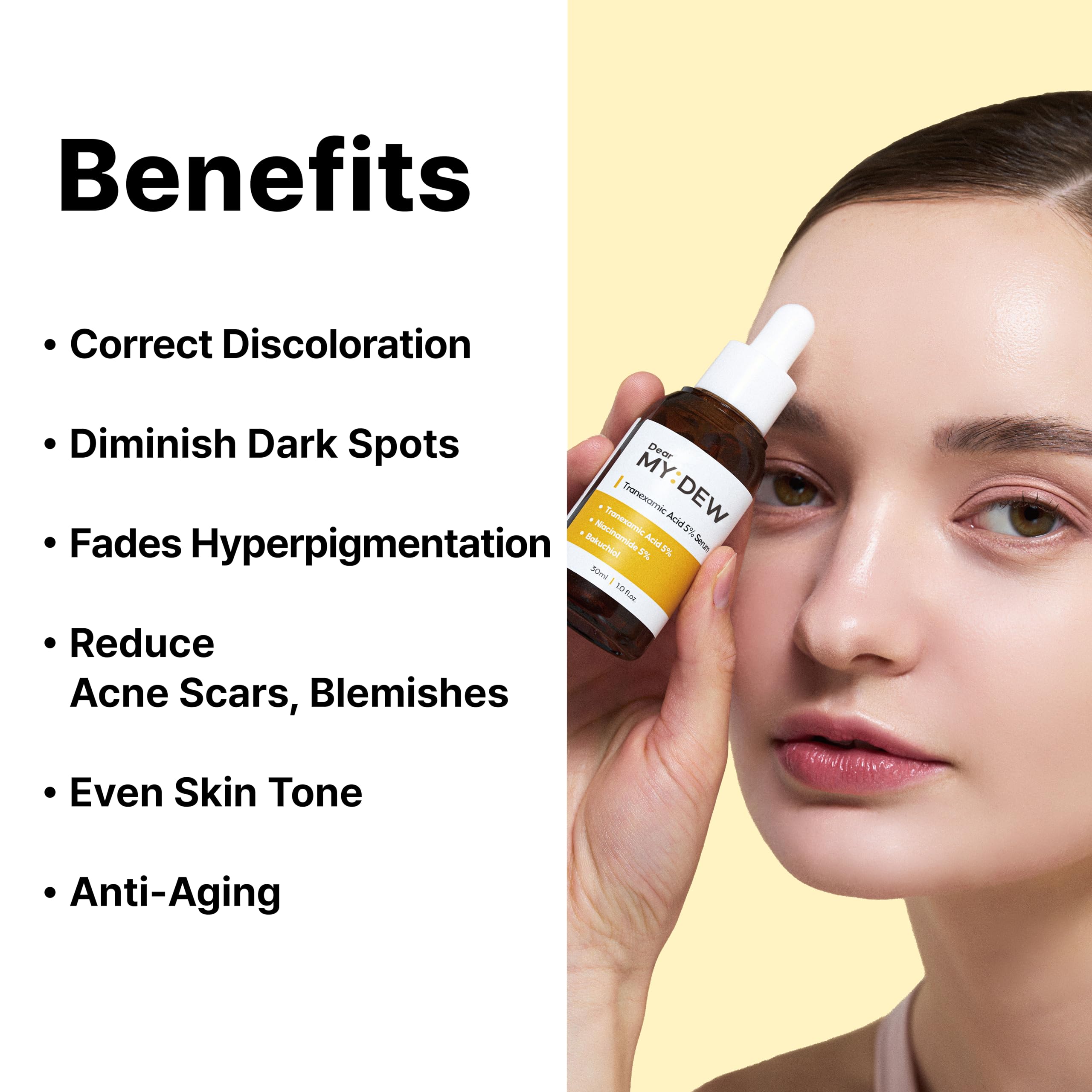 DearMYDEW niacinamide 5% visual emphasizes even texture and refreshed skin.