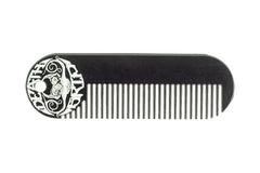 Death Grip peine de bolsillo negro para bigote y barba, estiliza con precisión.