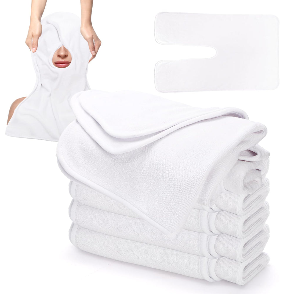 DEAYOU 6-pack facial towels packaged for spa use with generous coverage.