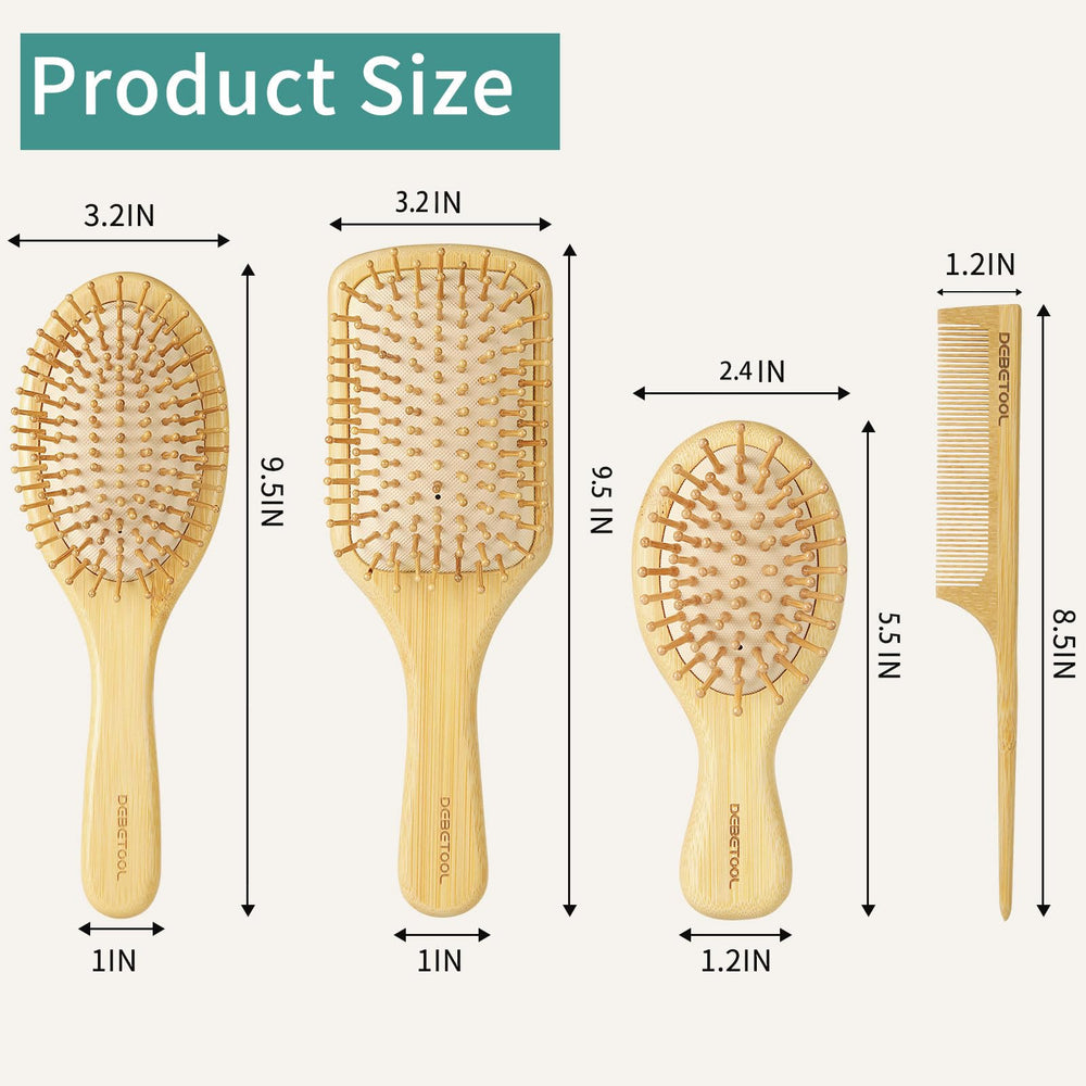 DEBETOOL bamboo tail comb detail for precise parting and smooth finishing.