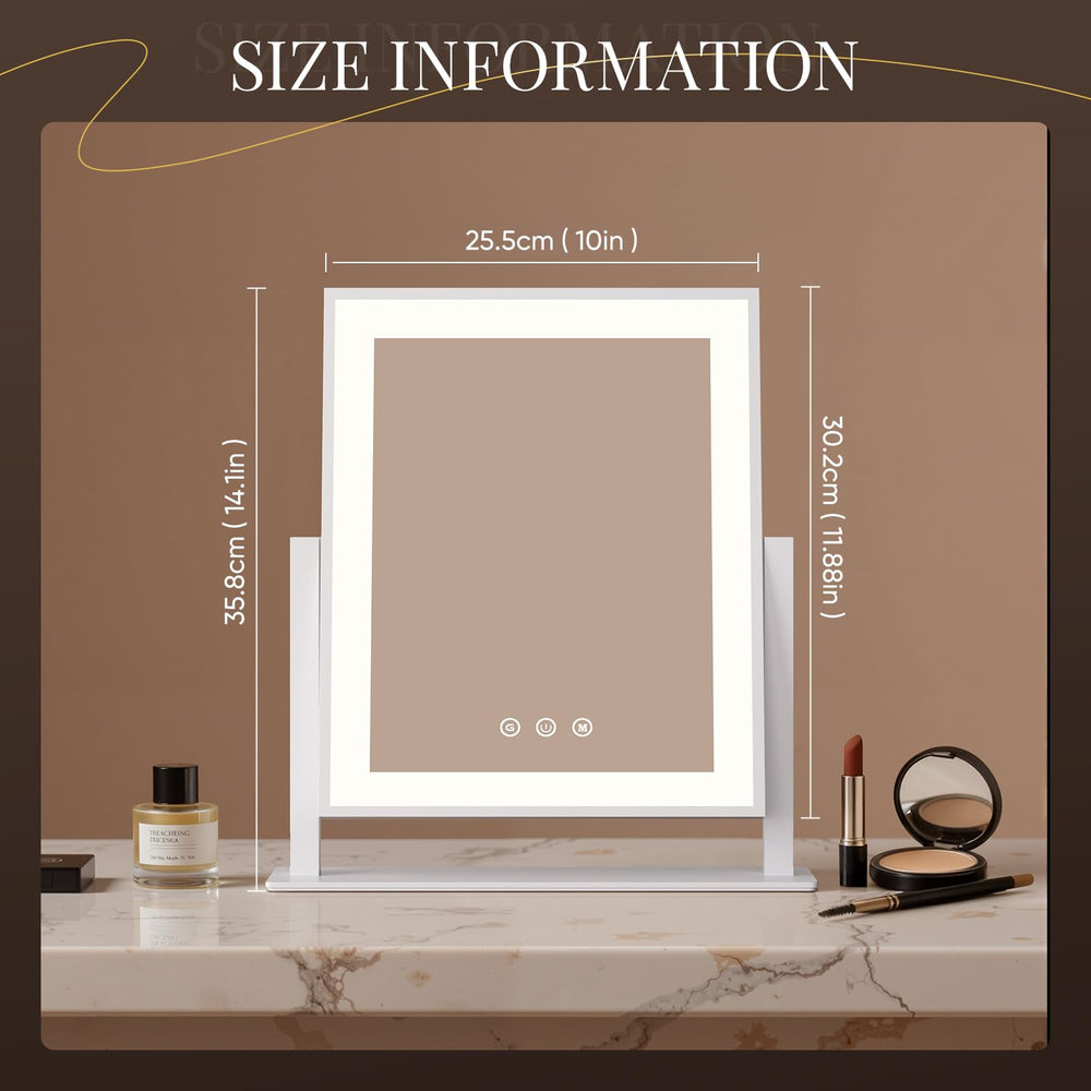 DECADENCE makeup mirror base provides stable, wobble-free grooming platform.