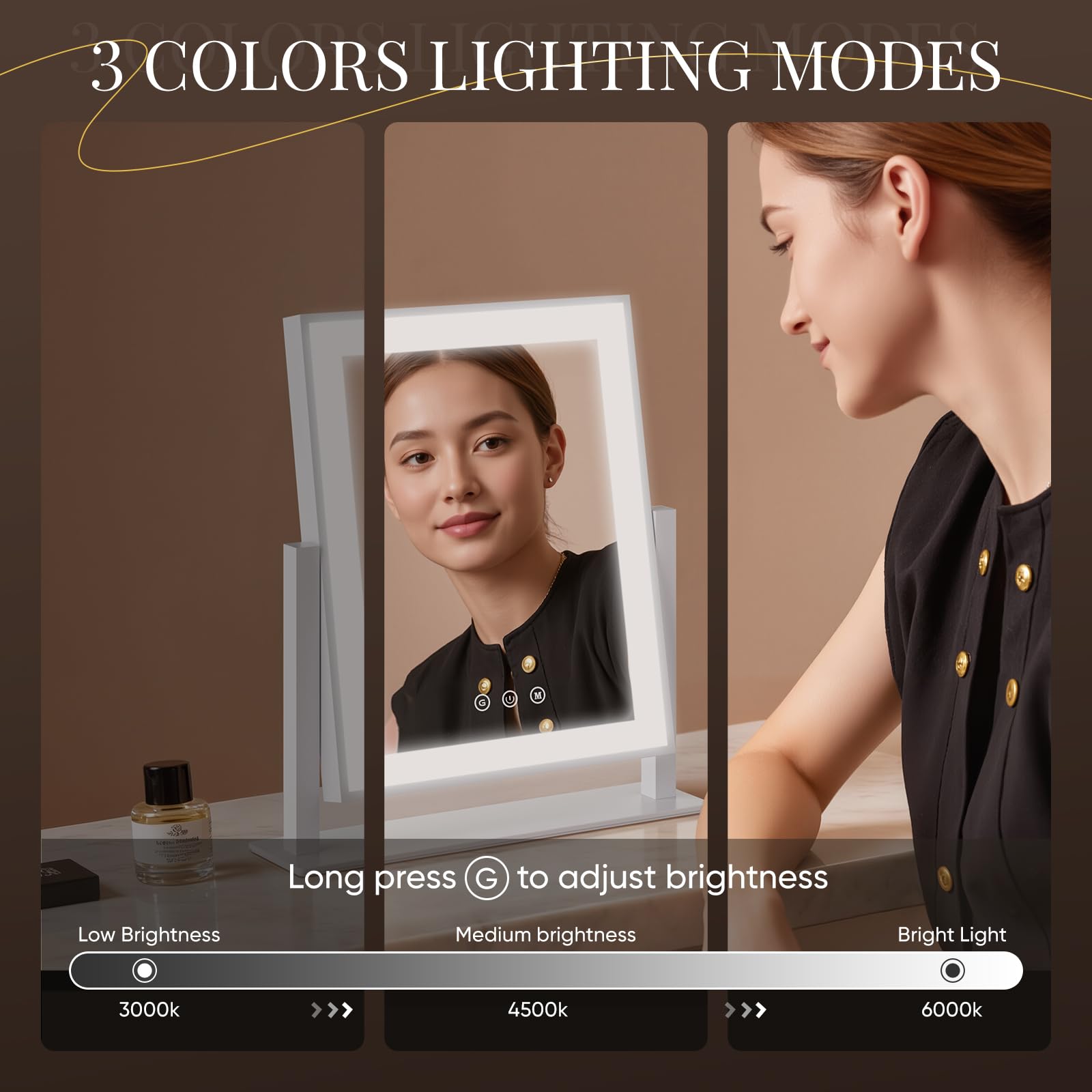 DECADENCE makeup mirror 10x magnification lens for detailed eyelid work.