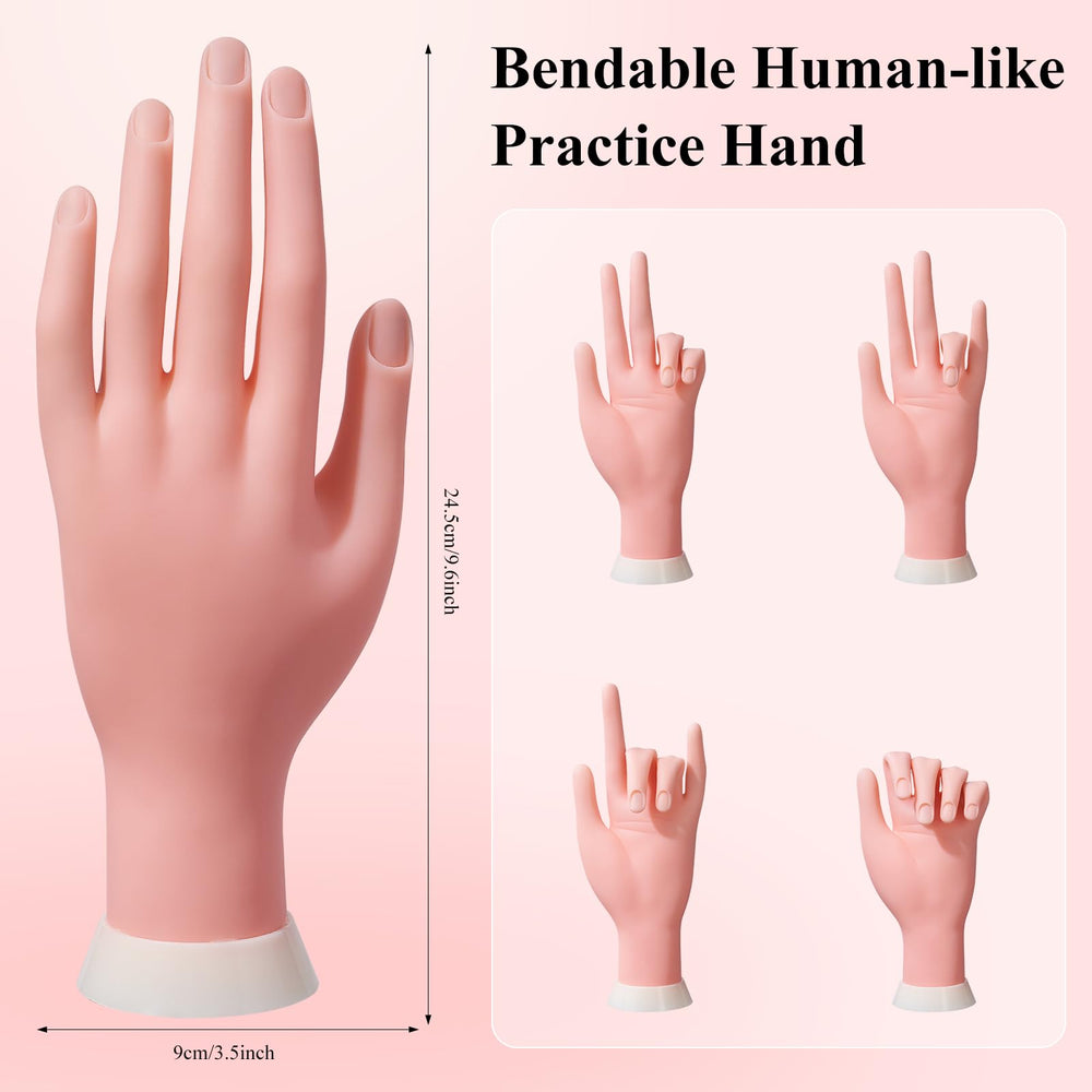 Deciniee 100pcs nail tips—natural-looking tips compatible with training hand.