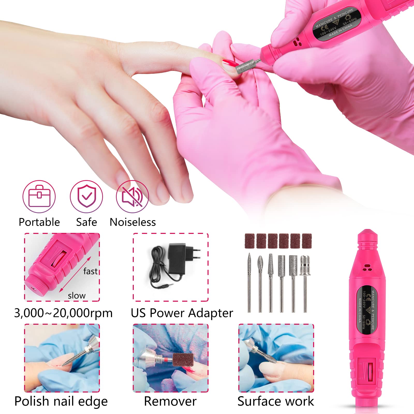 Deciniee acrylic-powder-pink for durable pink nail extensions practice