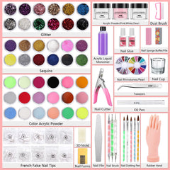 Deciniee acrylic powder pink enables smooth, long-lasting color-filled nails while practicing color blends.