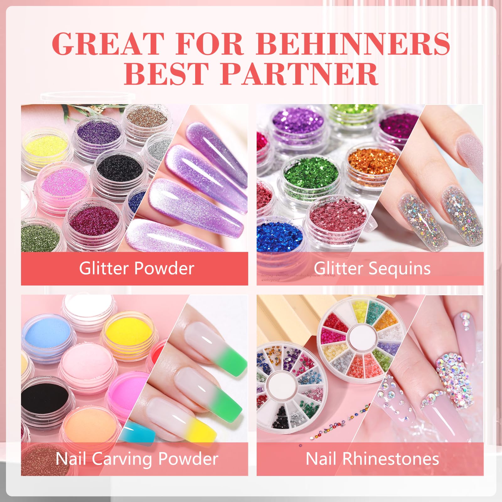 Deciniee acrylic powder white creates clean French tip looks on practice nails.