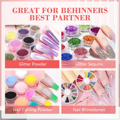 Deciniee acrylic powder white creates clean French tip looks on practice nails.