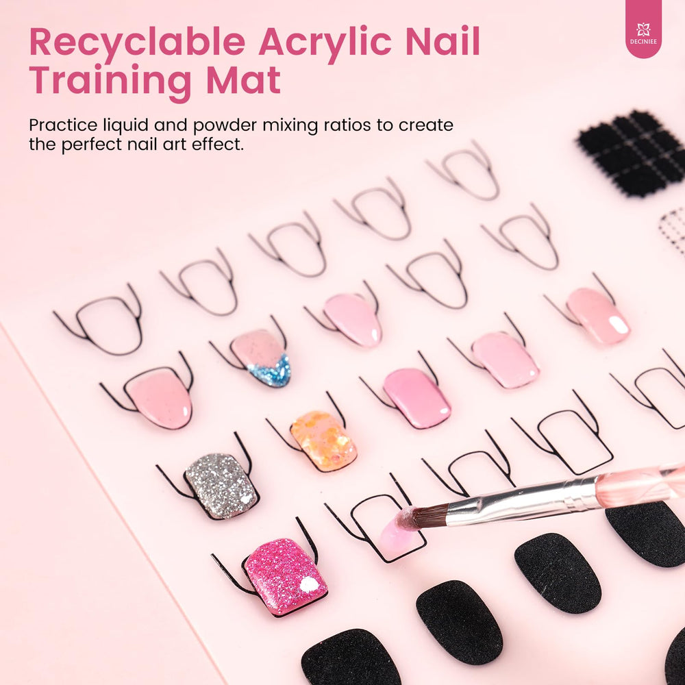 Deciniee dappen dish and nail forms kit enables precise application.