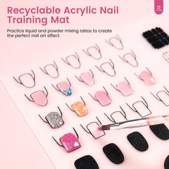 Deciniee dappen dish and nail forms kit enables precise application.