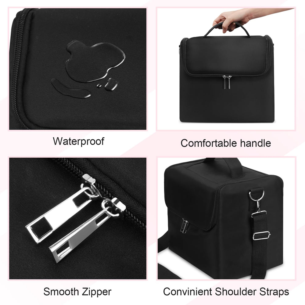 Deciniee easy-clean cosmetic case resists spills and cleans quickly.