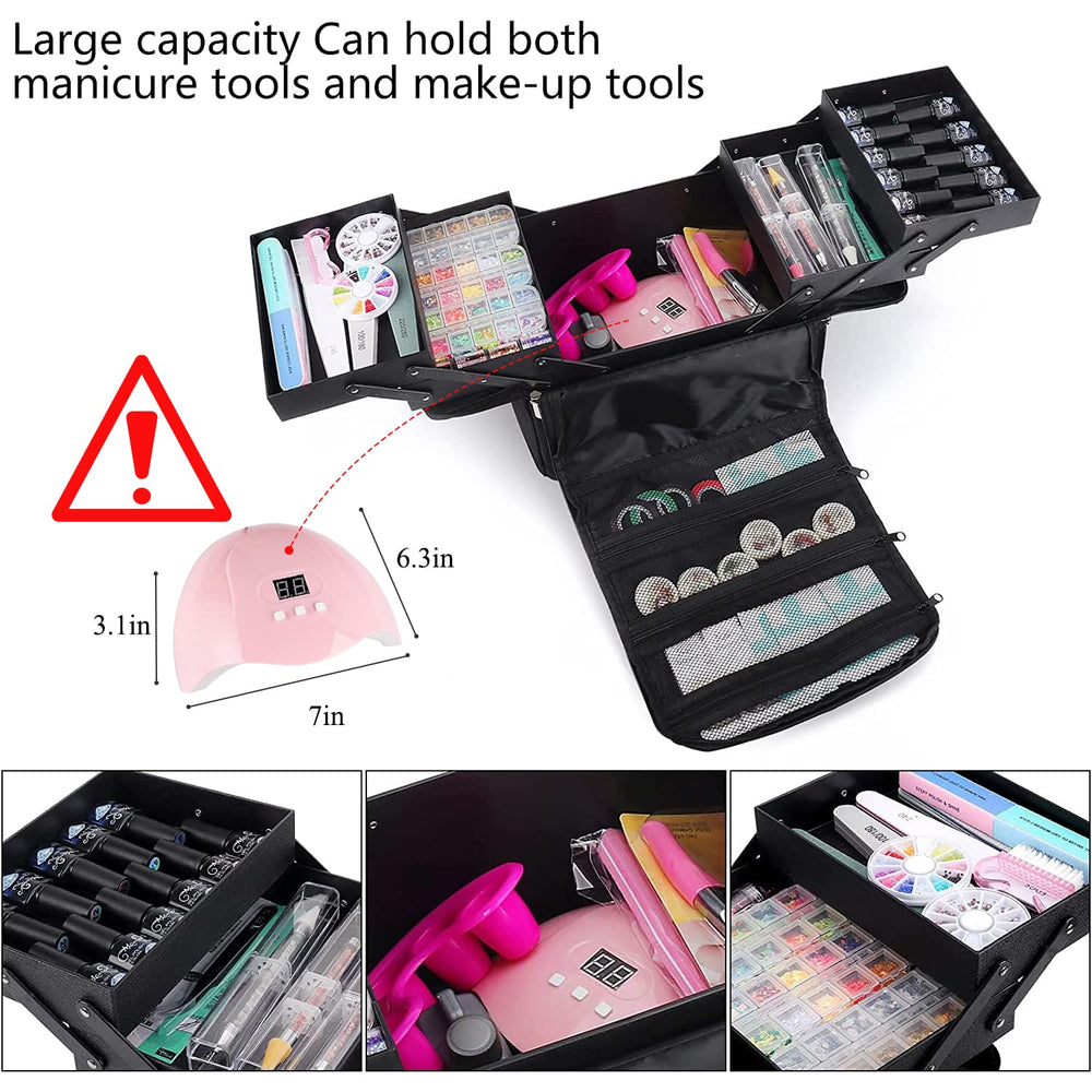 Deciniee multipurpose travel storage case for cosmetics, jewelry, and accessories.