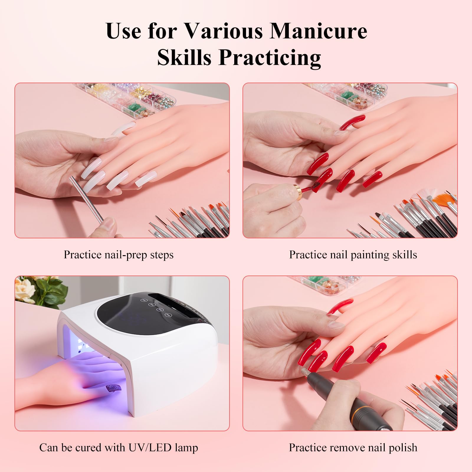 Deciniee nail art set display—great for showcasing finished designs after practice.
