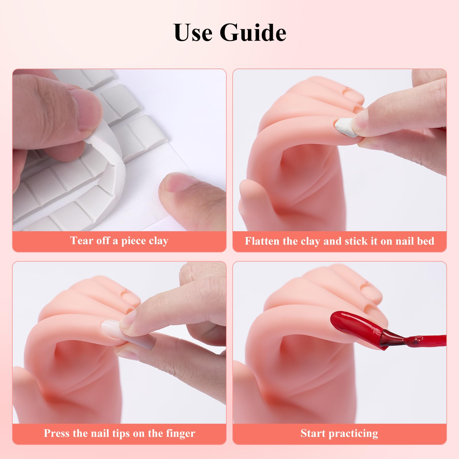 Deciniee nail clay 102pcs—create realistic nail bases during practice.