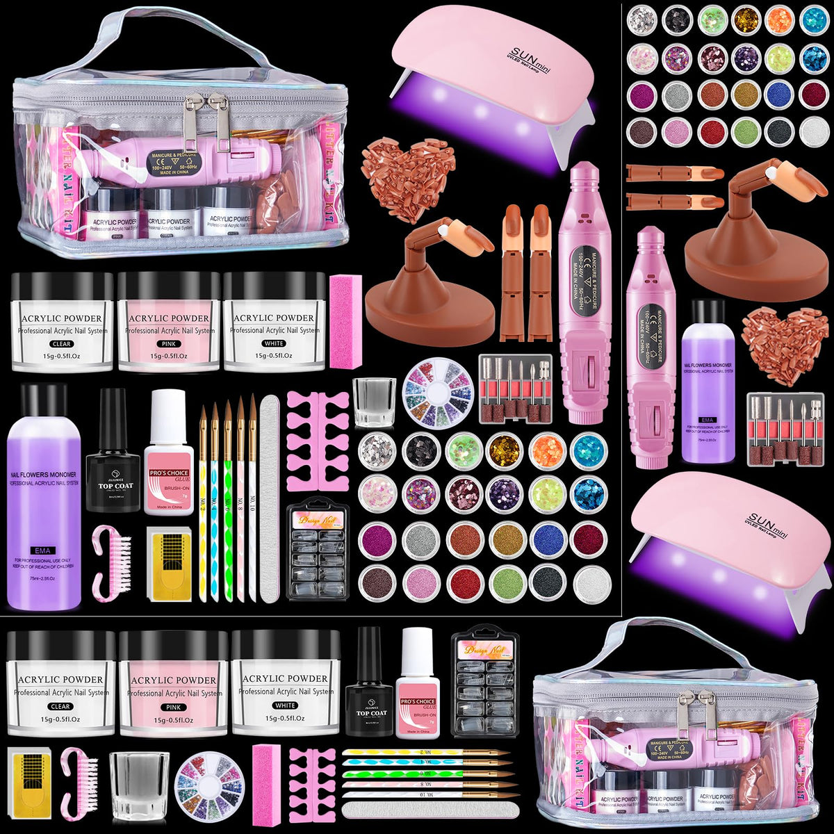Deciniee nail kit for beginners with silver case enables tidy home practice.
