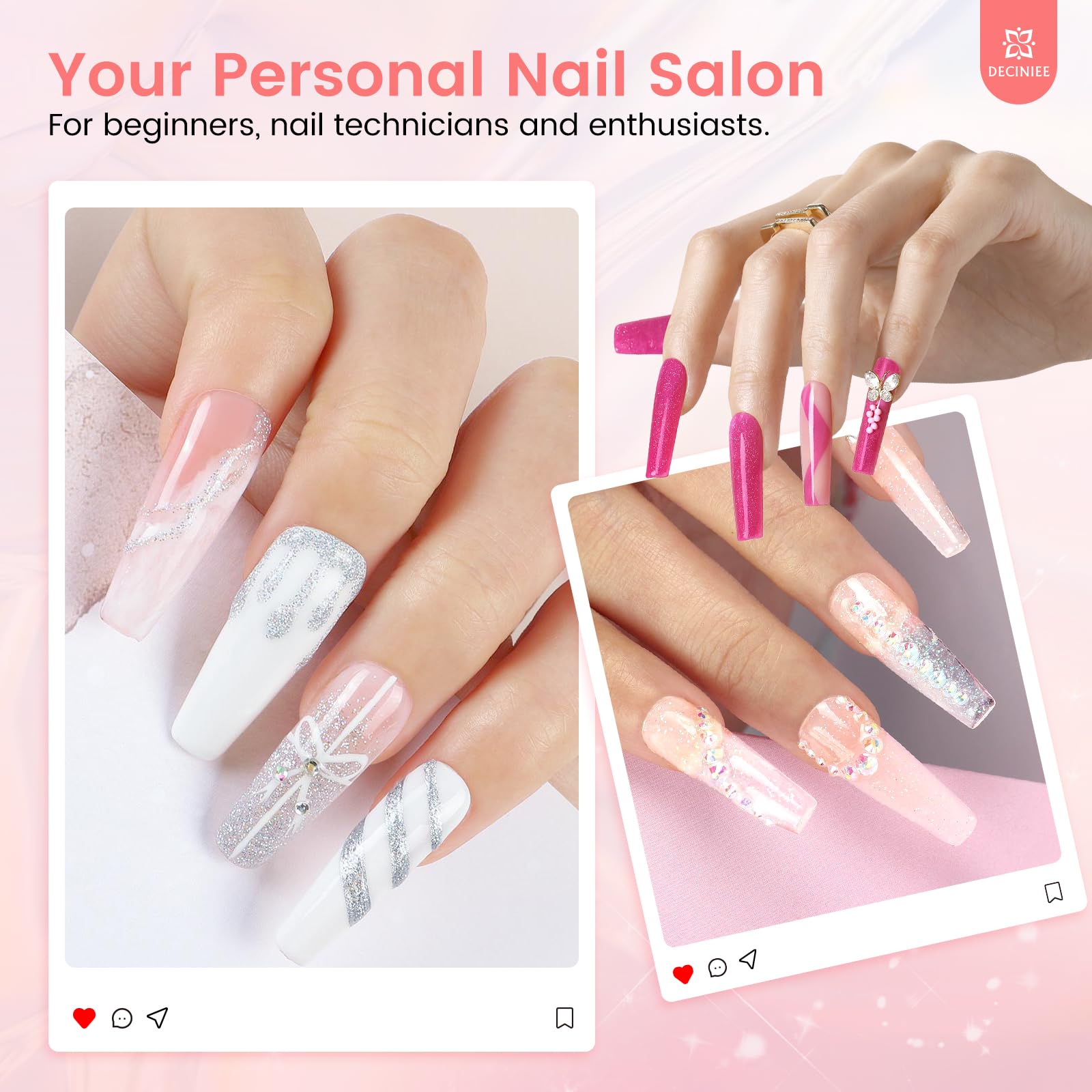 Deciniee glitter powder collection — vibrant colors for creative nail art designs
