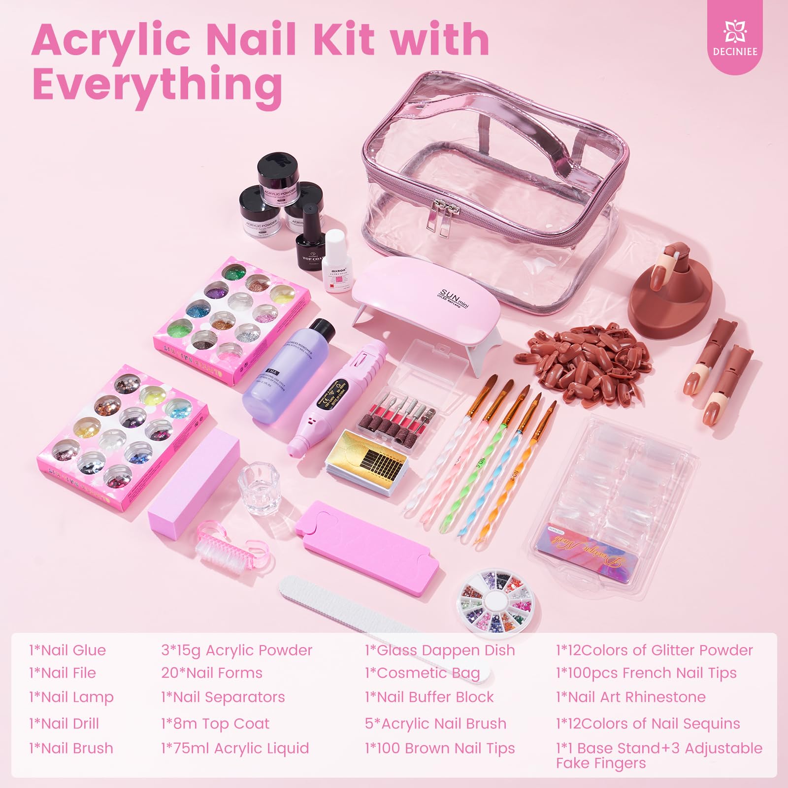 Deciniee practice fingers with adjustable joints for realistic nail art training.