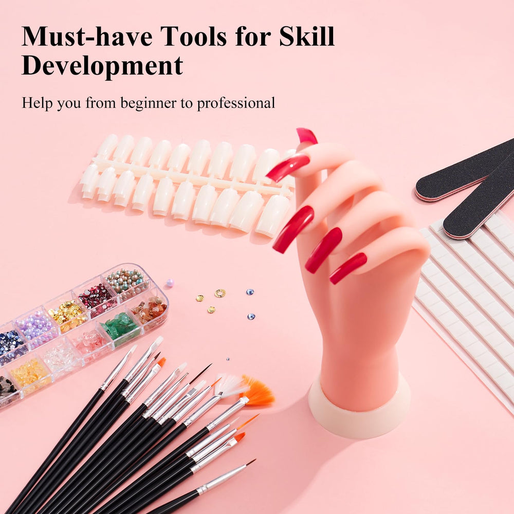 Deciniee nail mannequin hand—flexible model ideal for manicure practice.