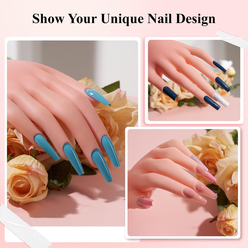 Deciniee rhinestones and painting pen kit—decorate designs during nail art practice.