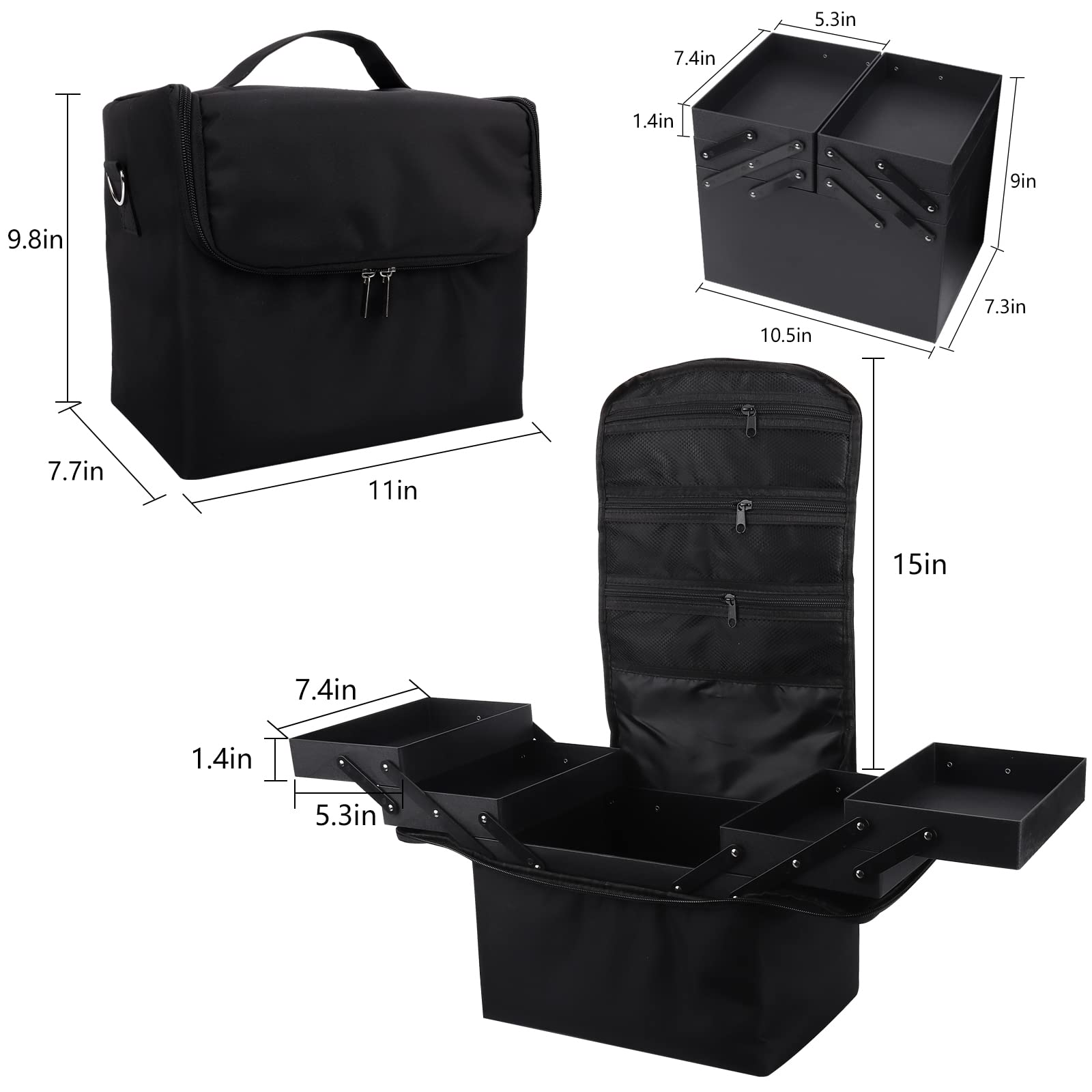 Deciniee nail tools and jewelry organizer case keeps items secure during trips.