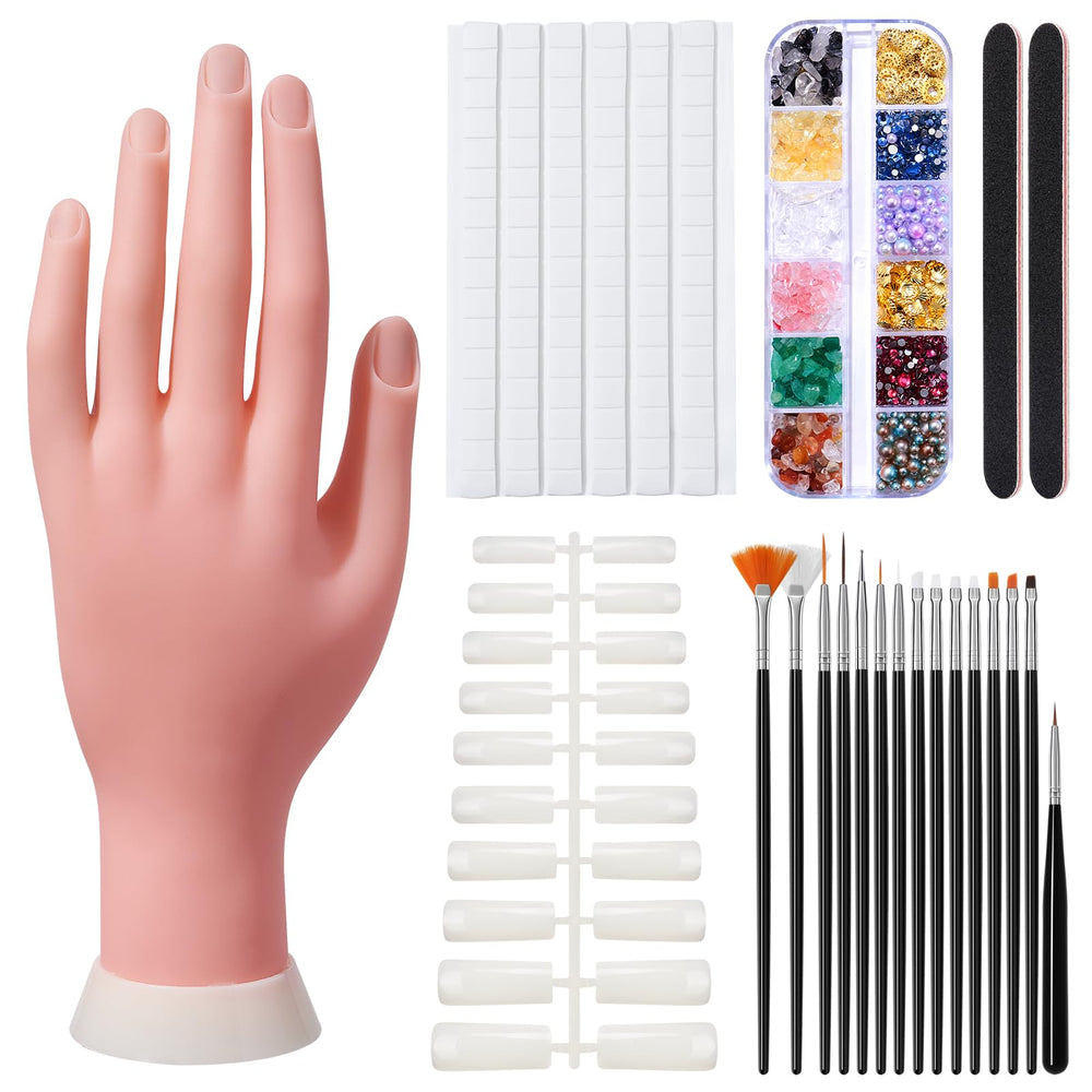 Deciniee practice hand for acrylic nails—lifelike training aid for nail tech practice.