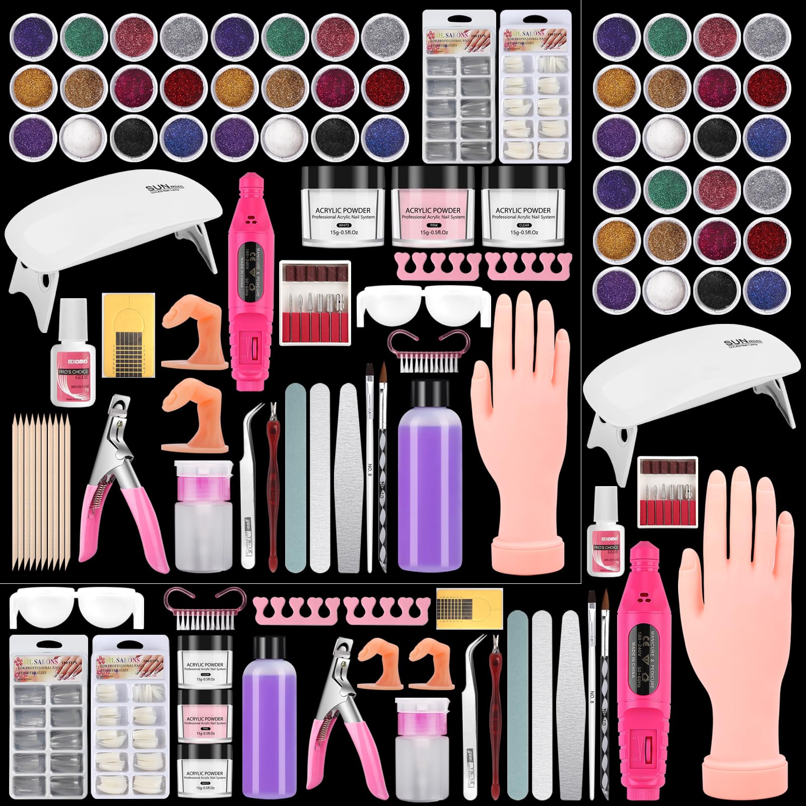 Deciniee practice hand with nail-kit for realistic acrylic practice and training