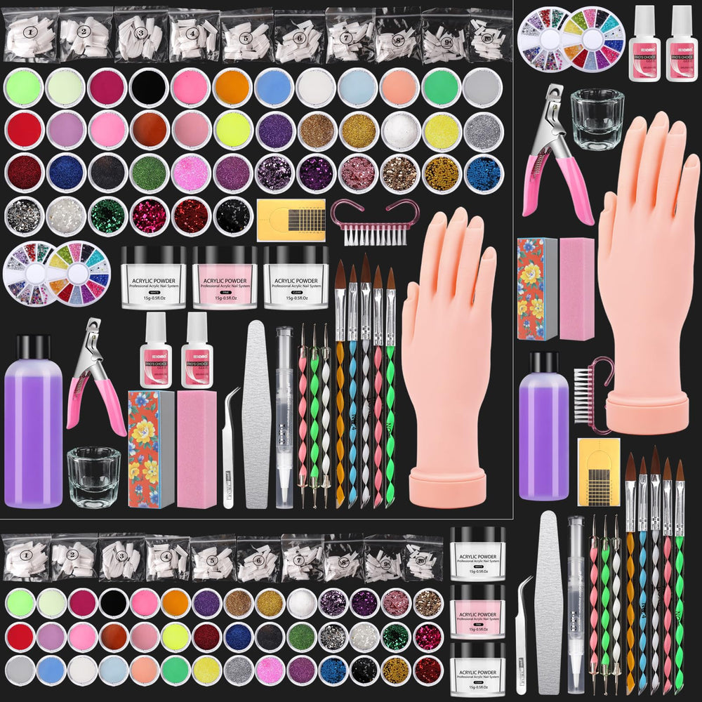 Deciniee professional acrylic nail kit practice hand for realistic beginner nail art practice.