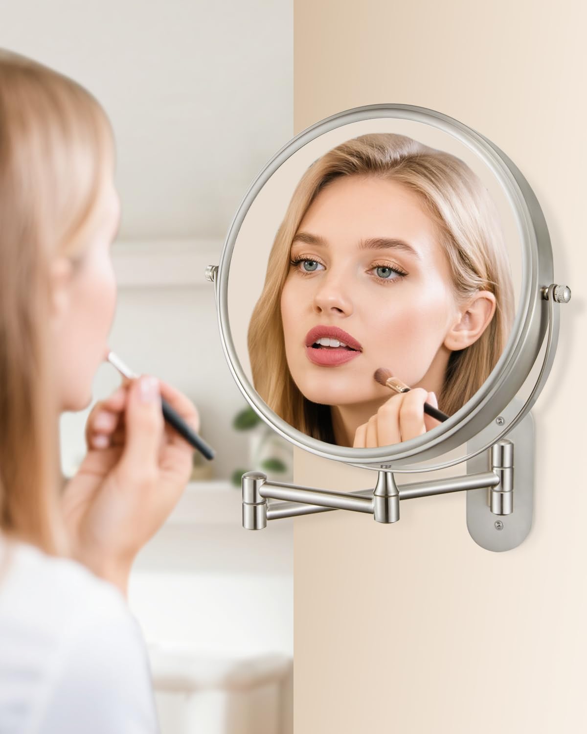 Decluttr 9in wall makeup mirror double-sided for versatile grooming and skincare