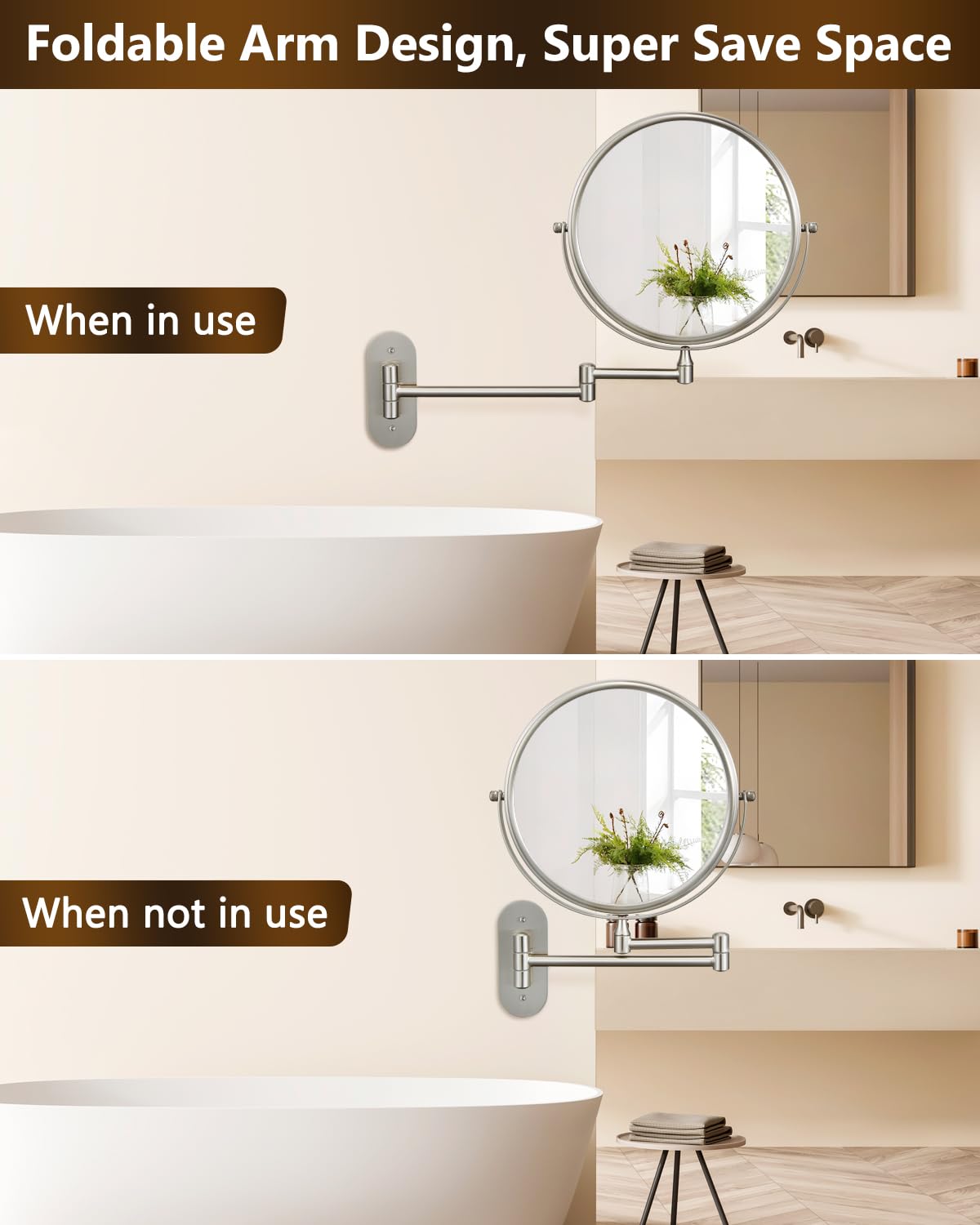 Decluttr 9in wall makeup mirror durable lightweight frame resists wobble