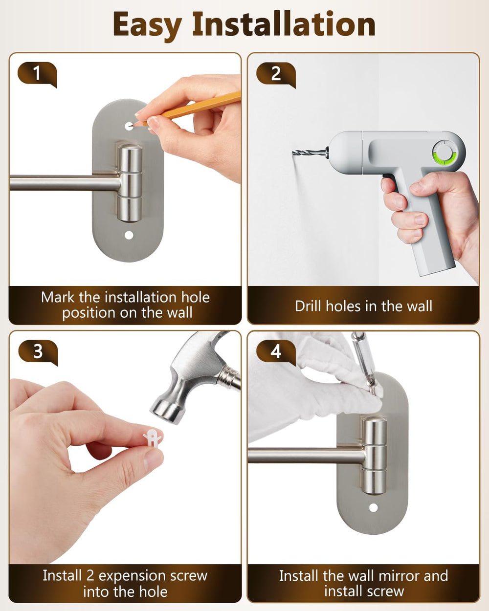 Decluttr 9in wall makeup mirror ideal vanity setup and daily grooming
