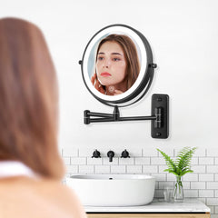 Decluttr double-sided 1x-10x magnification mirror enhances precise eyeliner and brow grooming.