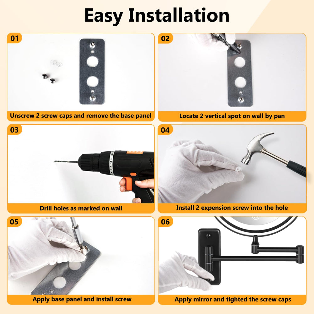Decluttr foldable wall-mount design saves space when the mirror isn't in use.