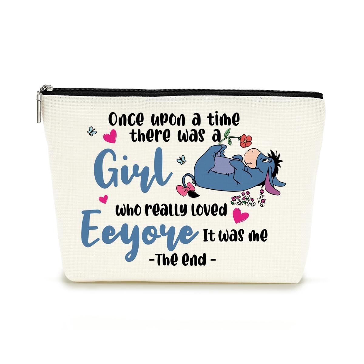 Decohim cartoon donkey makeup bag front view ideal for travel organization.