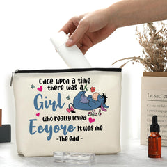Decohim cartoon donkey makeup bag side view shows double-sided print for gift-ready style.