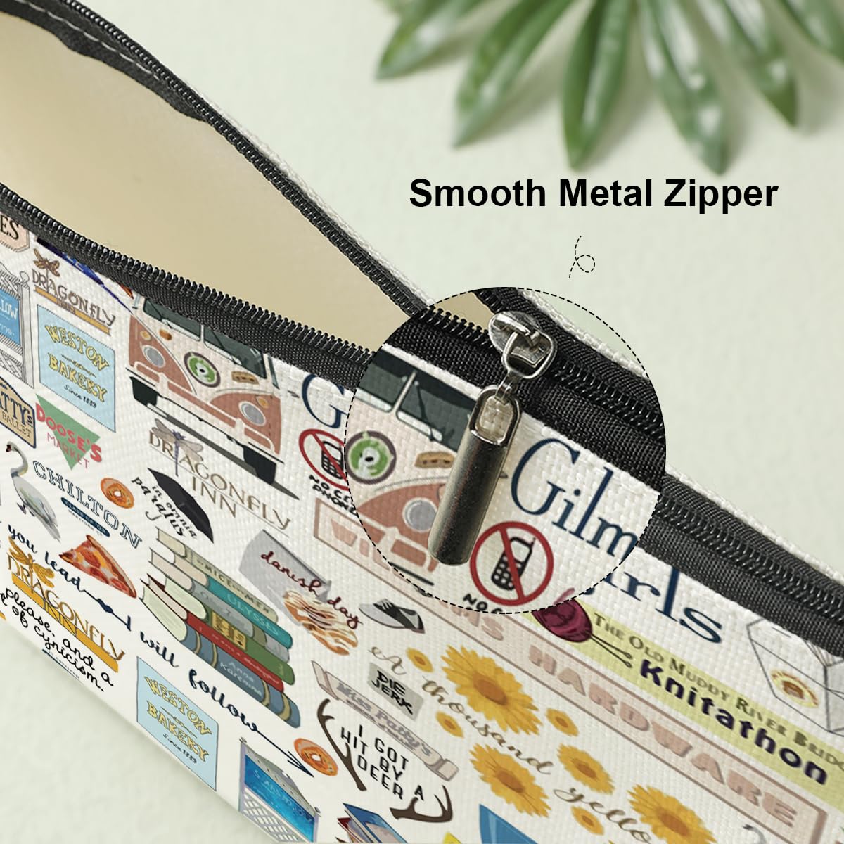 Decohim cosmetic bag cotton linen fabric feels soft, durable, and easy to clean.