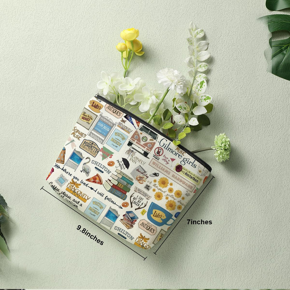Decohim cosmetic bag size 9-8x7 inch fits essential cosmetics and toiletries.