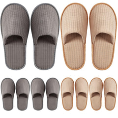 DECOUE six-pair disposable slippers in packaging for hygienic guest-ready use.