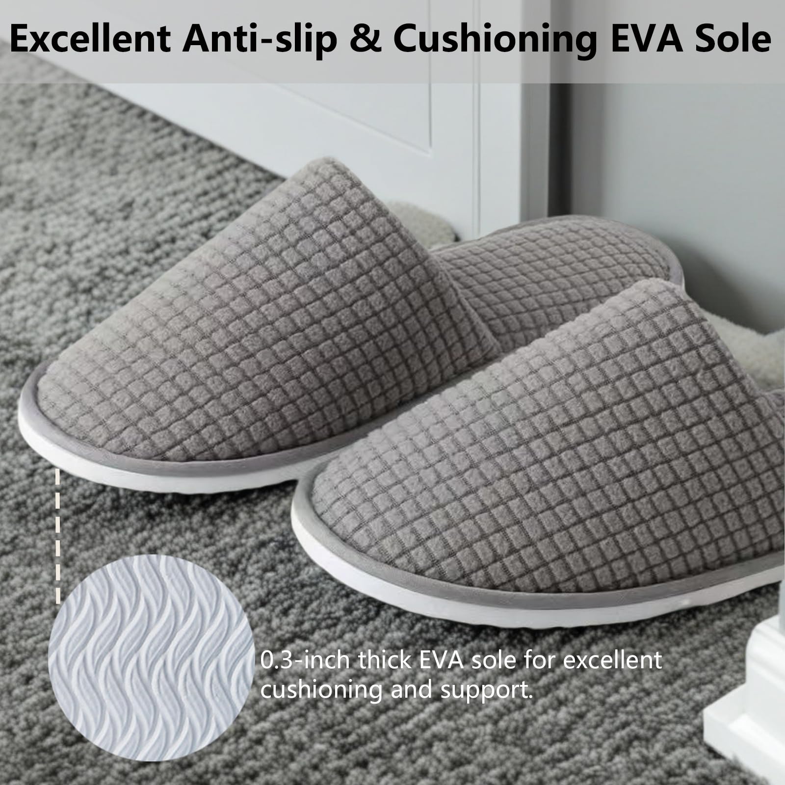 DECOUE durable vinyl/EVA sole supports lasting wear and stability.