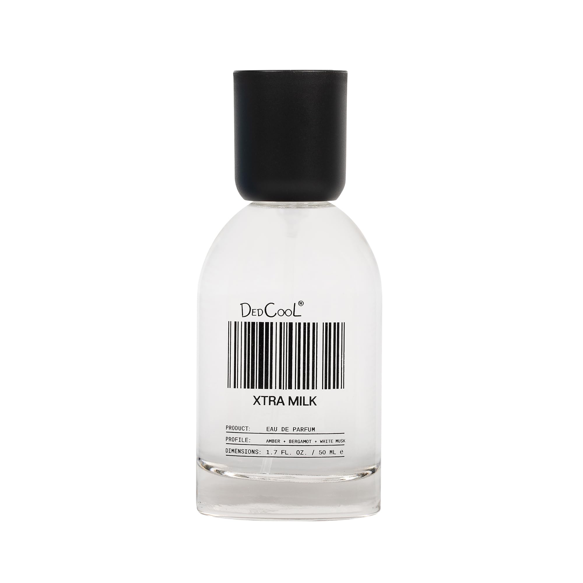 DedCool Xtra Milk bottle closeup highlighting premium, everyday luxury scent.