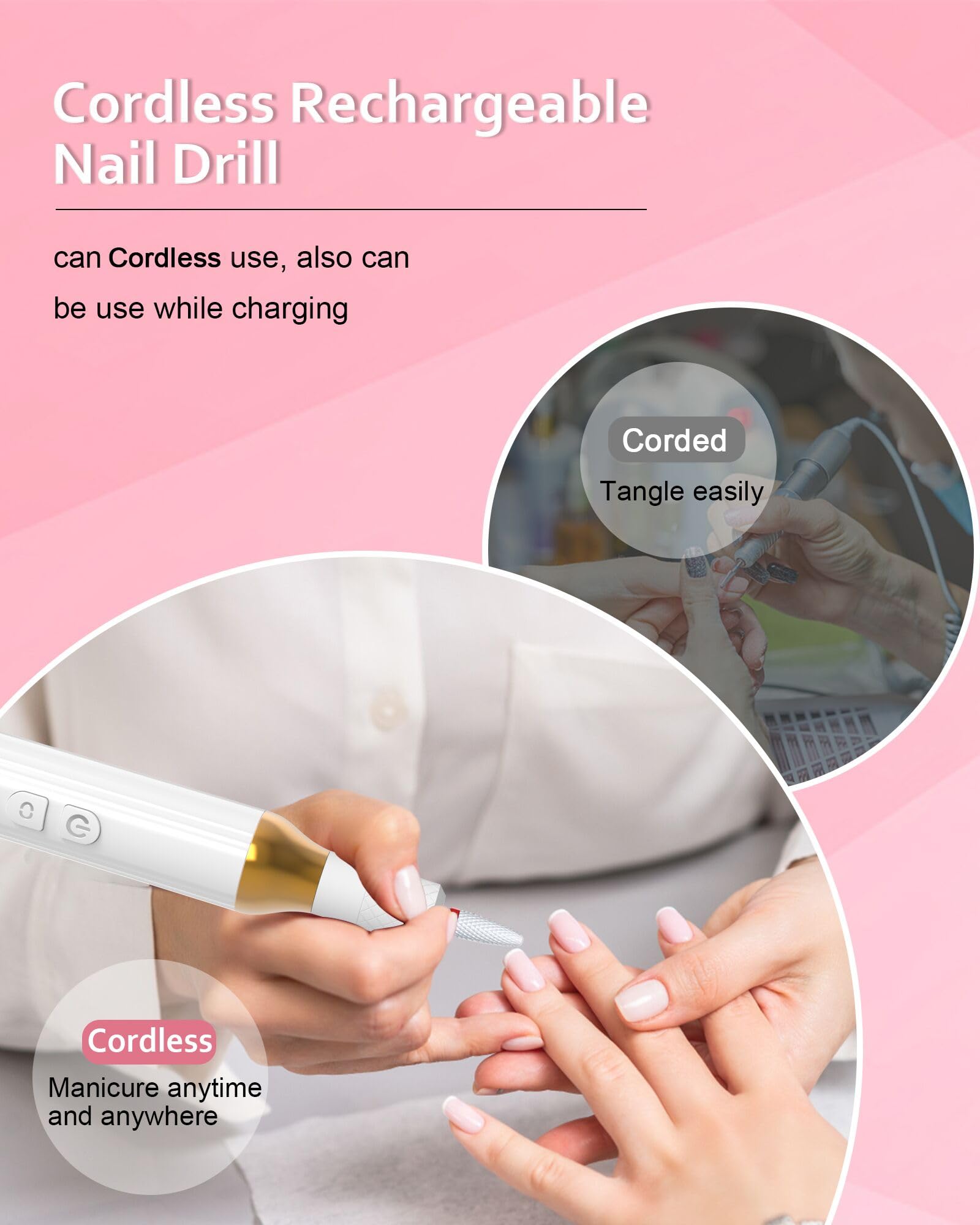 DEEHENK nail drill-12-drill-bits included for versatile setups