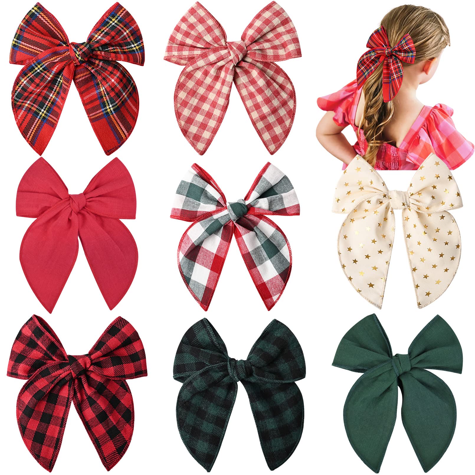 DEEKA dark green bow clip adds festive appeal and secure hold for toddler hair